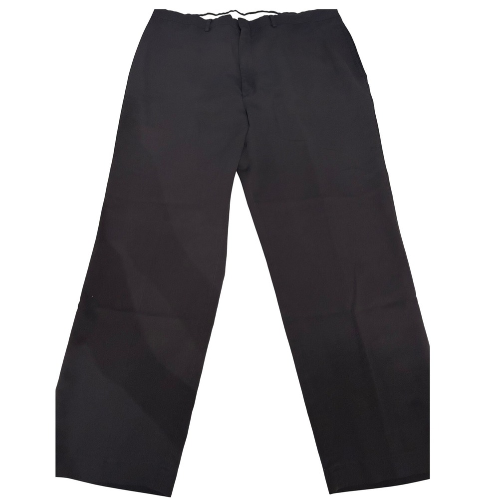 Haggar Mens Dress Pants 33x31 Navy Blue Flat Front Career Office Work Business
